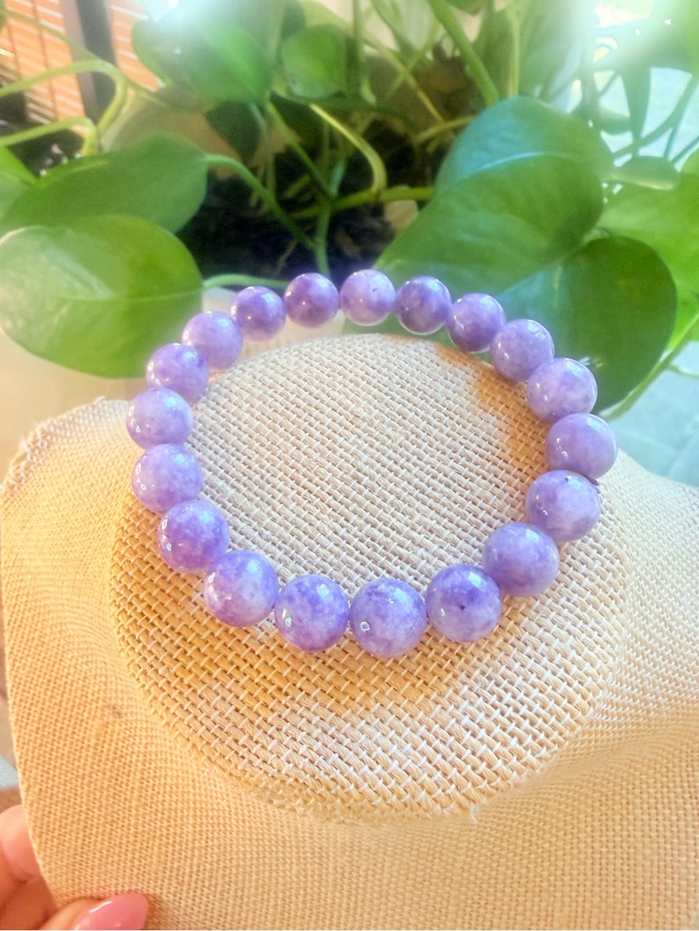 Pale purple lepidolite bracelet